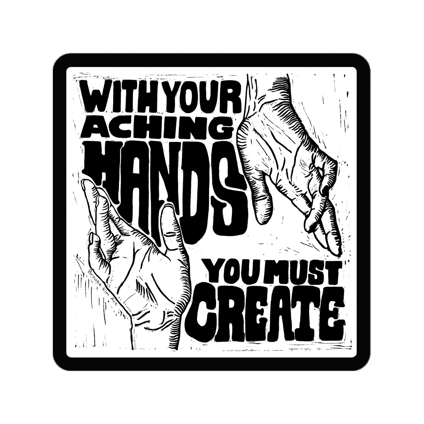 Aching Hands Sticker